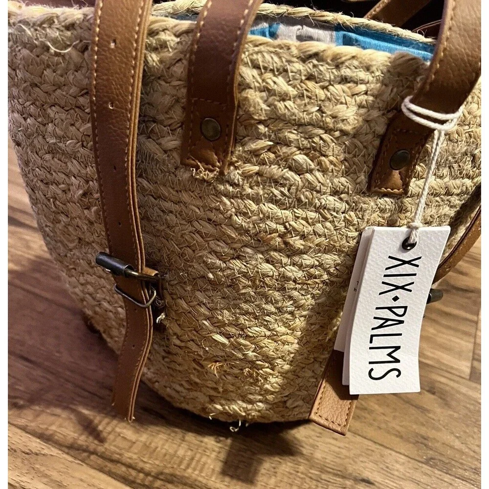 XIX Palms The Shorebreak Picnic Cooler Bag Backpack Jute Woven Handmade With Tag